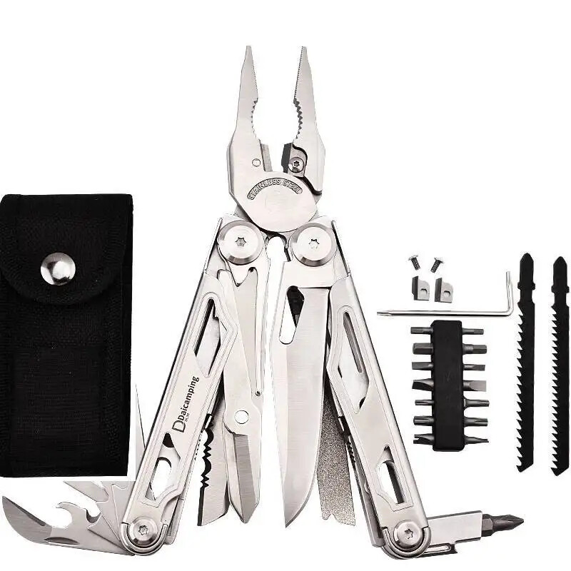 Compact Multi-Tool Knife with Scissors & Pliers for Survival Gear