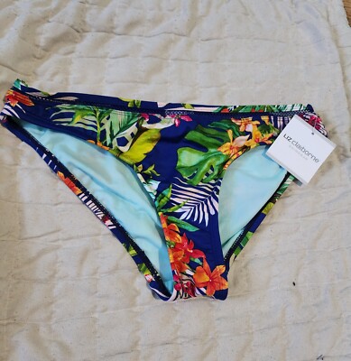 New Liz Claiborne Floral Bikini Bottom Swimwear Women's Size