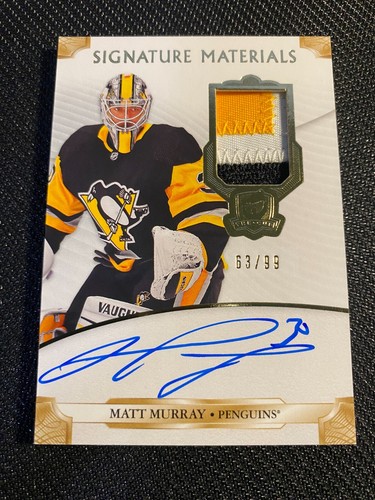 Matt Murray SP-MM 2019-20 Rookie Signature Materials #/99 The Cup Hockey Penguin - Imagen 2 de 3