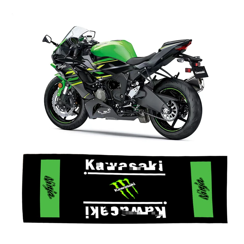 Alfombrilla de garaje 220X80CM para Kawasaki Ninja ZX6R ZX10 Z1000 Foto 2 de 4