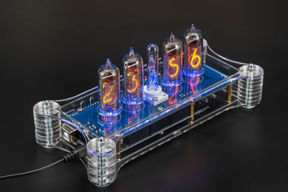 IN-14 Arduino Shield Nixie Tubes Clock in Acrylic Case 12/24H GRA&AFCH [4 TUBES] - Image 4 of 4