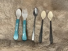 Vintage Lot Of Baby Utensils, Gerber  Oneida Spoon, Luv N  Care Spoon  Fork