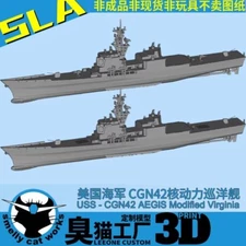 3D Printed 1/700/1250/2000 US CGN42 nuclear-powered cruiser Virginia Model Kit-