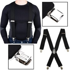 Elasticated Braces Motorcycle/Motorbike Heavy Duty Black New