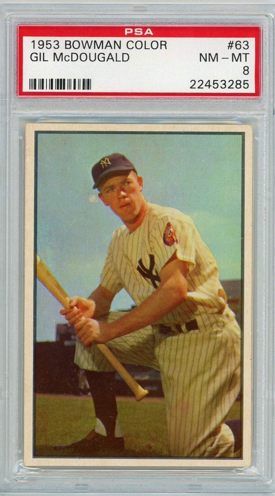 1953 Bowman Color Gil McDougald #63 PSA 8 P1295