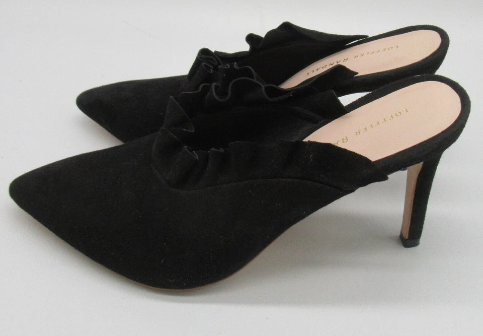 Loeffler Randall Suede Ruffle Mule in Black sz 9B - Image 3 of 4