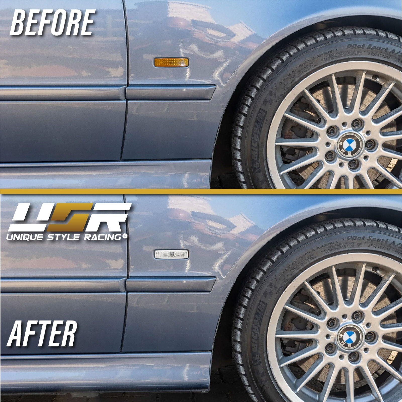 DEPO Ship 1997-2003 BMW 5 Series E39 Euro Clear Side Marker Lights  