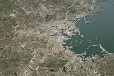 Boston Massachusetts Topographic 3D Landscape Map Poster 18x12