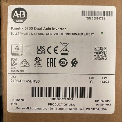 New Factory Sealed Allen Bradley 2198-D032-ERS3 Kinetix 5700 Dual Axis Module