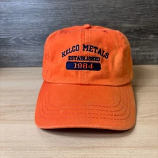 Kelco Metals Hat Cap Strap Back Orange Faded Adjustable