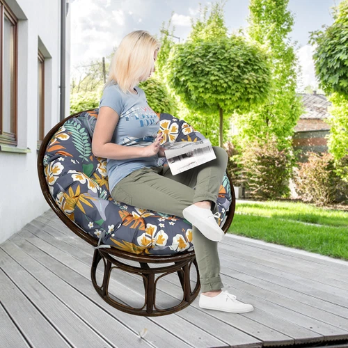 Papasan Chair Cushion Waterproof Oxford Cloth Circle Stuffed Egg Chair Cushions - Picture 31 of 111