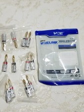 VCELINK Speaker Banana Plugs 6 Pairs/12 Pcs, 24K Gold Plated Dual