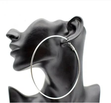 Classic High Fashion Big Hoop 2-mm Tube Earrings 