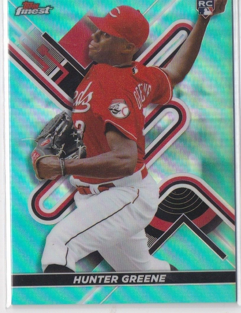 2022 Finest Aqua Refractors #69 Hunter Greene ROOKIE REFRACTOR /199