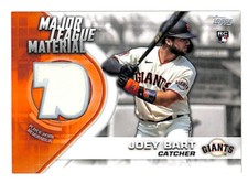 2021 Topps Joey Bart Major League Material rookie jersey patch card Giants
