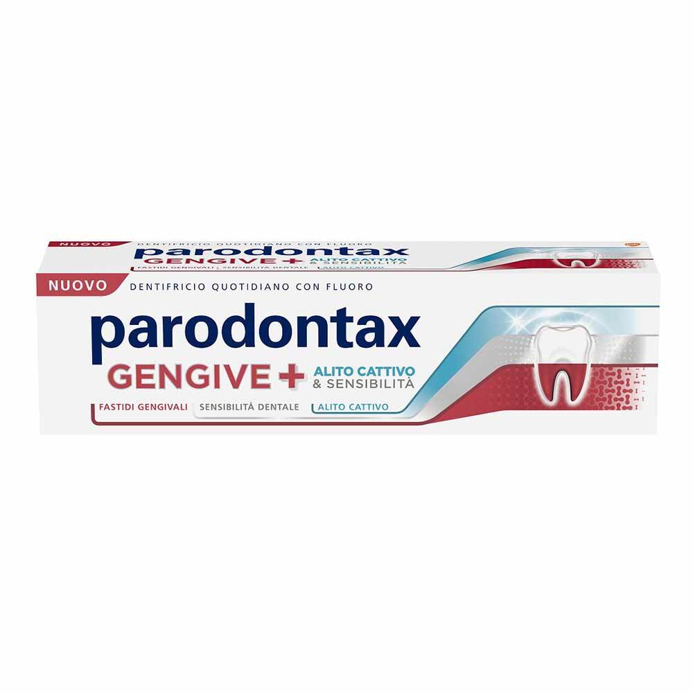Parodontax Gengive+ Dentifricio Denti Sensibili Alito Cattivo Extra Fresh, 75ml