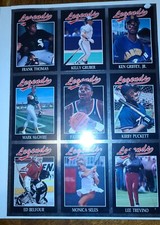 1991 Sport Legends Magazine  MONICA SELES rookie card uncut sheet griffey jr