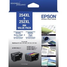 Genuine Epson 254XL & 252XL 4-ink Value Pack For WF-3620/3640,WF7610,7620