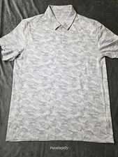 Wyld1 Polo Shirt Mens Large Blue Snow Camo Diverge Tech Performance Stretch
