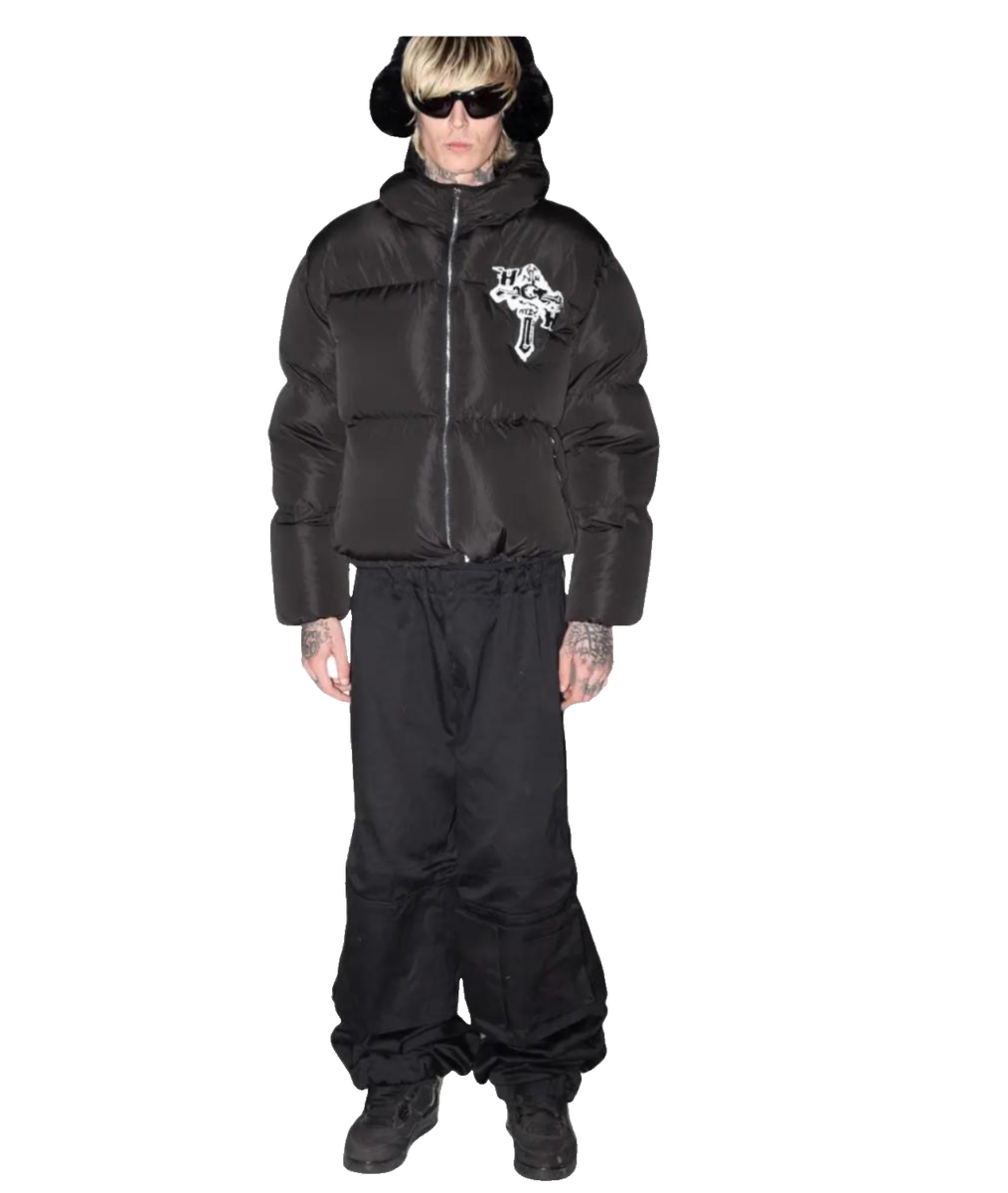 Heaven Can Wait V2 Puffer Jacket Streetwear Black Down Coat Hooded 