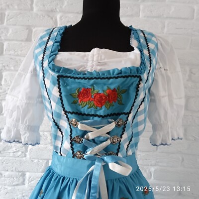 Fuchs Dirndl Oktoberfest Blue Dress Size EU 36 and white blouse | eBay Fuchs Dirndl Oktoberfest Blue Dress Size EU 36 and white blouse | eBay