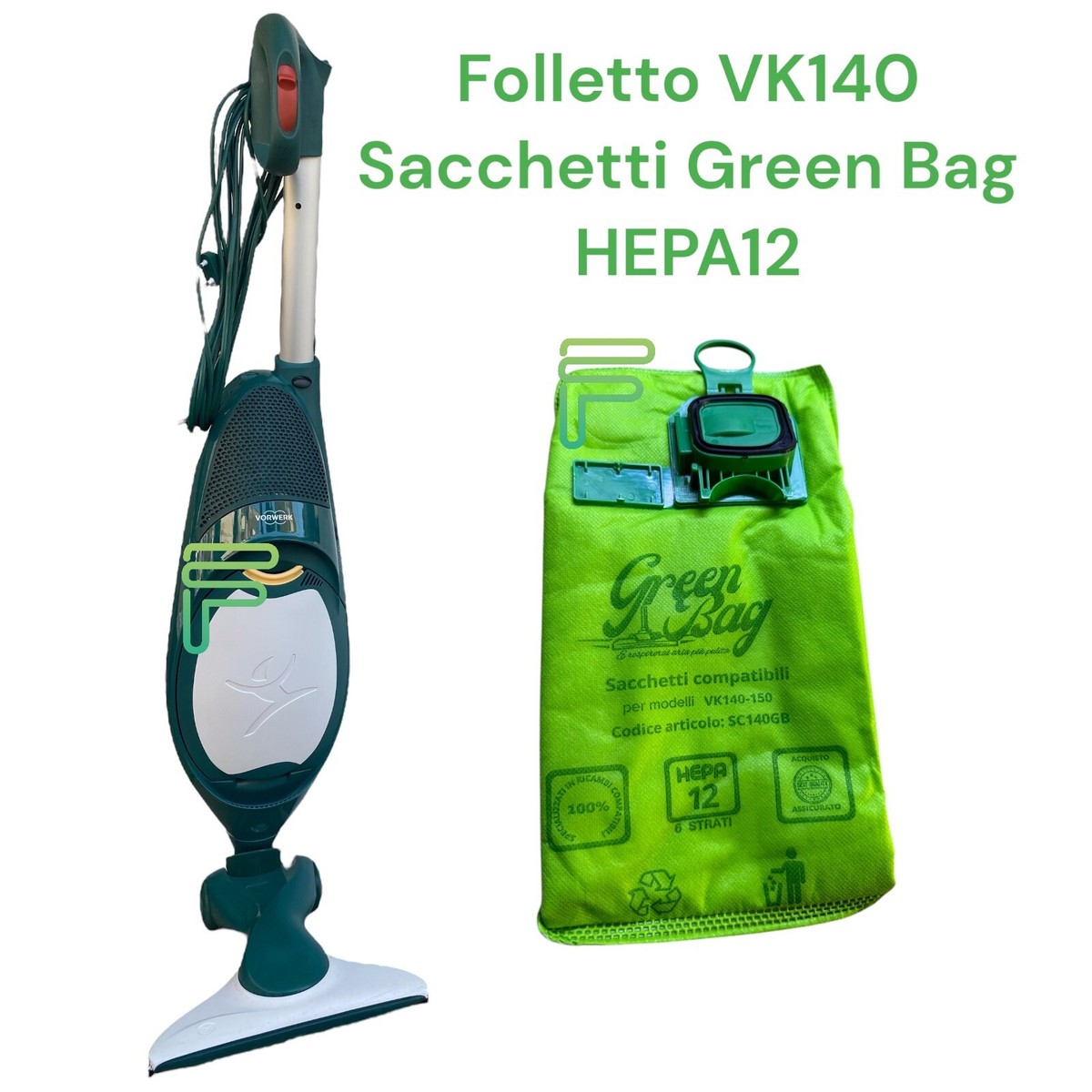 12 SACCHETTI ORIGINALI X ASPIRAPOLVERE Vorwerk FOLLETTO Vk 140 Vk 150 Sacchi - Foto 3