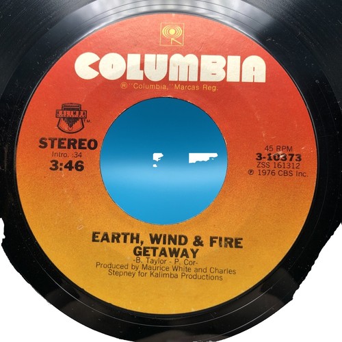 EARTH, WIND & FIRE GETAWAY / GETAWAY (INSTRUMENTAL) 45 RPM RECORD