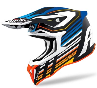 Helmet cross Enduro Airoh STRYCKER Ams Shaded Blue Matt Fluo