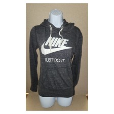 NIKE Ladies' 'JUST DO IT' Dark Gray Hoodie, SM T4