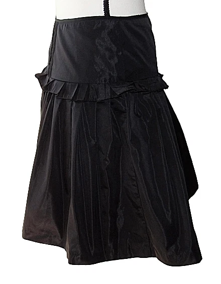 Cynthia Steffe Size 0 Black Side Zip Flared Layered Ruffle Party Skirt - Image 2 of 4