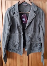 Hooch Stylish & On Trend Khaki Womans Jacket. Size Uk 12❤️❤️❤️❤️