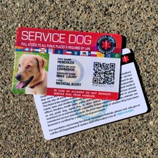 SERVICE DOG ID CARD FOR SERVICE ANIMAL PROFESSIONAL ADA HOLOGRAPHIC