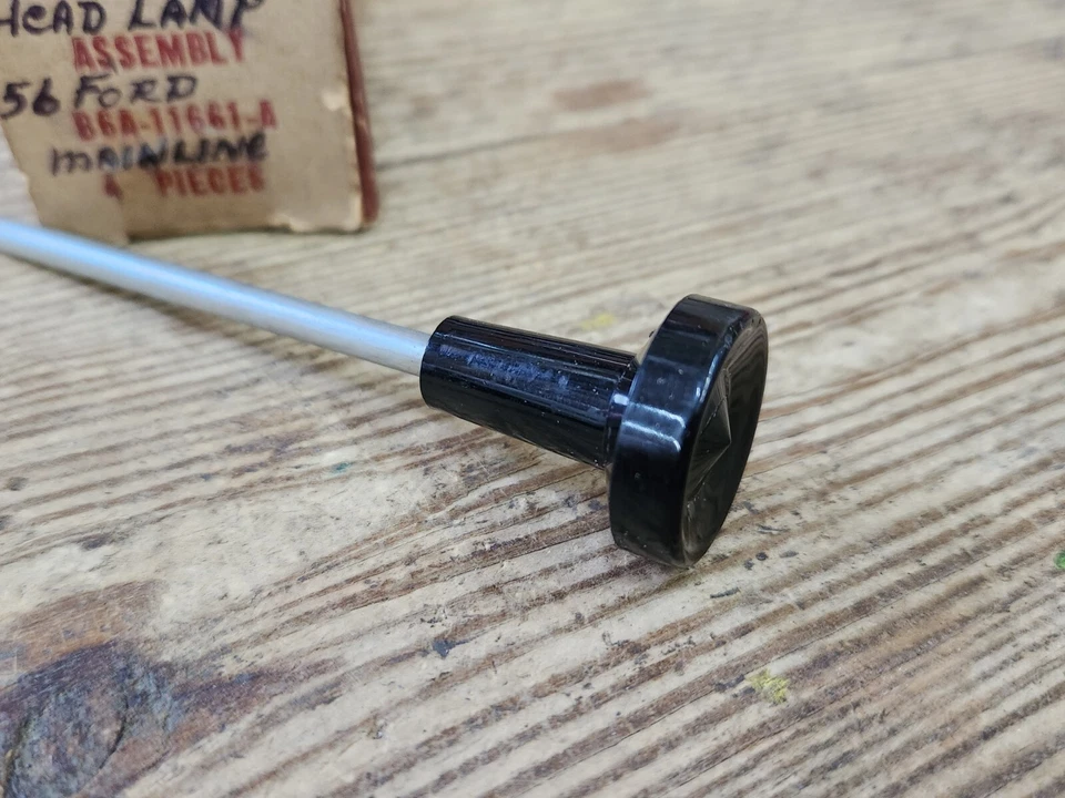 NOS OEM 1956 Ford Mainline Mercury Pass Car Head lamp Light Switch Knob & Shaft - Image 4 of 4