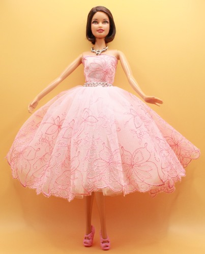 Barbie DRESS 4 PC OUTFIT FITS MODEL MUSE & SILKSTONE w/PINK HIGH HEELS~NO DOLL