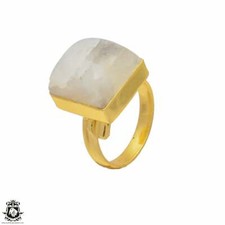 Size 7.5 - Size 9 Adjustable Moonstone 24K Gold Plated Ring GPR78