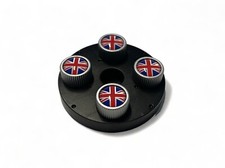 Mini Cooper Union Jack Logo Silver Valve Stem Caps - Set Of 4 New Oem 3611042994