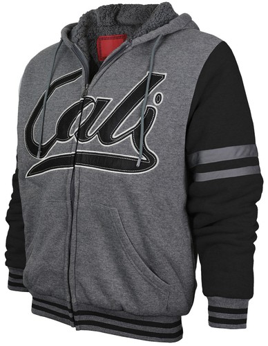 Men's Graphic California Sherpa Fleece Lined Zip Up Cali Varsity Hoodie Jacket - Picture 13 of 34