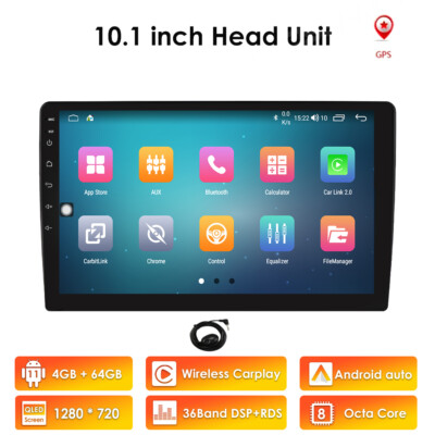 8Core 4+64G Android11 Carplay Car Radio For 10.1'' GPS Navigation WIFI DSP BT 5.0