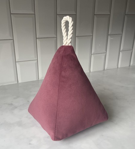 Pyramid door stop With Rope Handle Dirty Rose - 第 2/4 張圖片