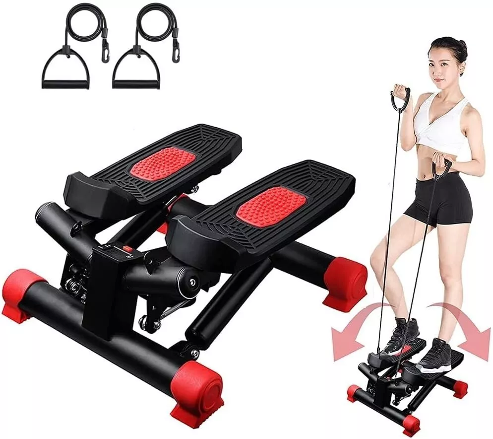 Mini Stepper with Resistance Band, Stair Stepping Fitness Exercise Home  Workout