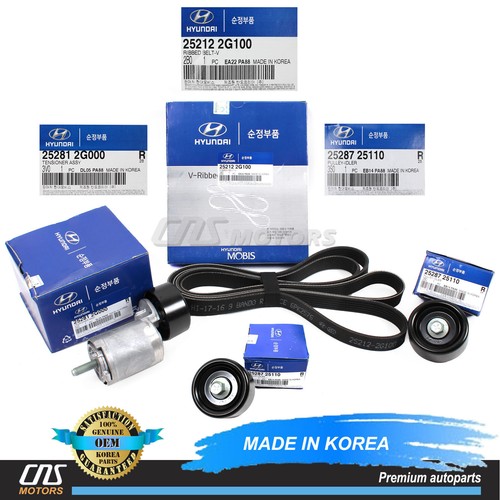 GENUINE VBelt & Tensioner Kit for 1012 Hyundai Santa Fe Kia Sorento 2