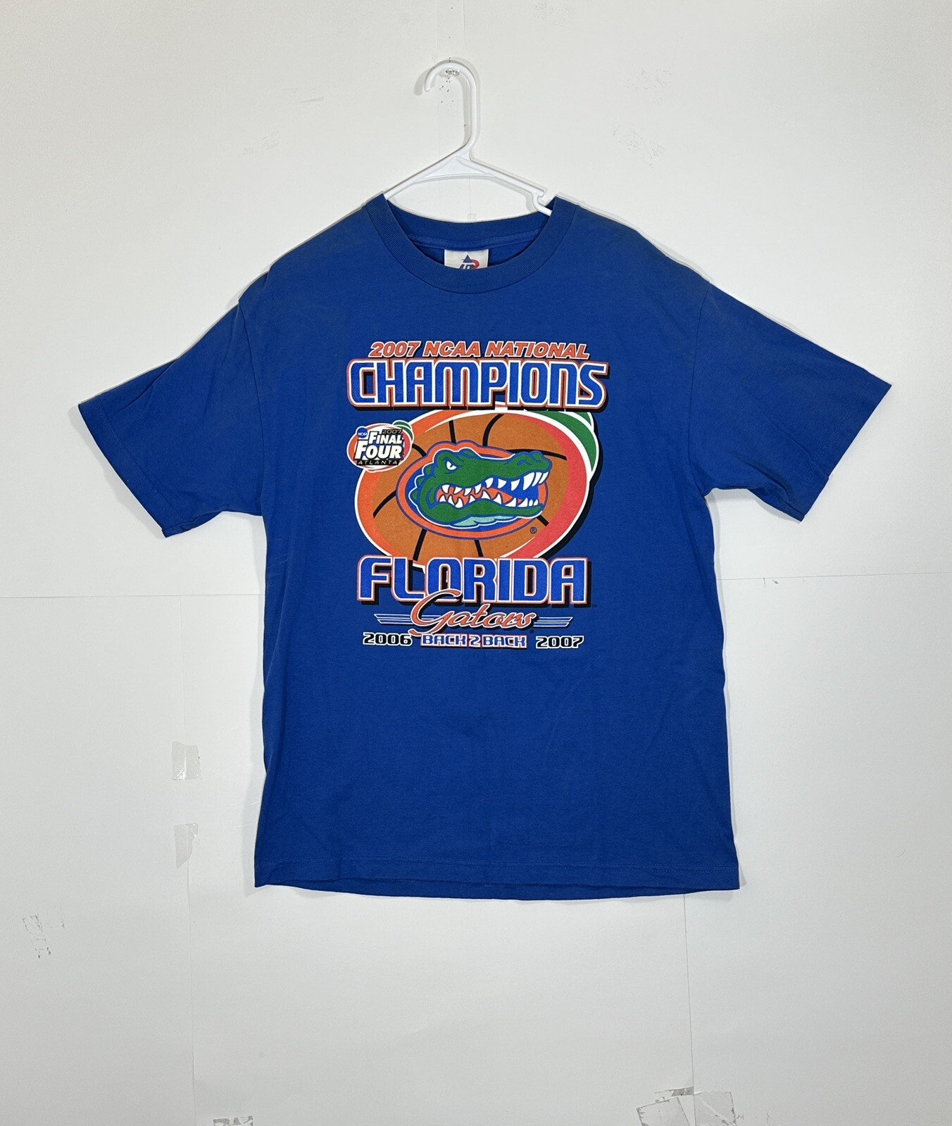 Florida Gators 2007 NCAA National Champions Blue Graphic T-Shirt Mens Large Y2K
