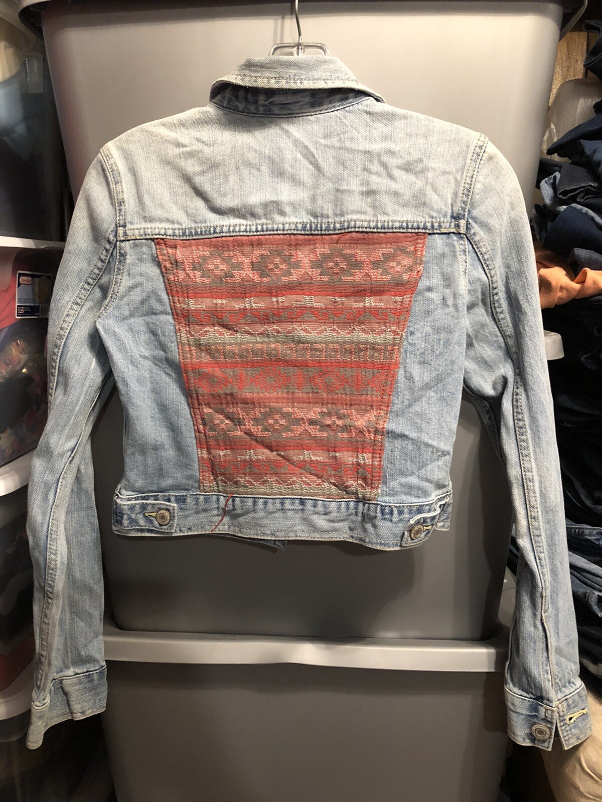 american eagle womens denim Blue Jean jacket size XS eBay