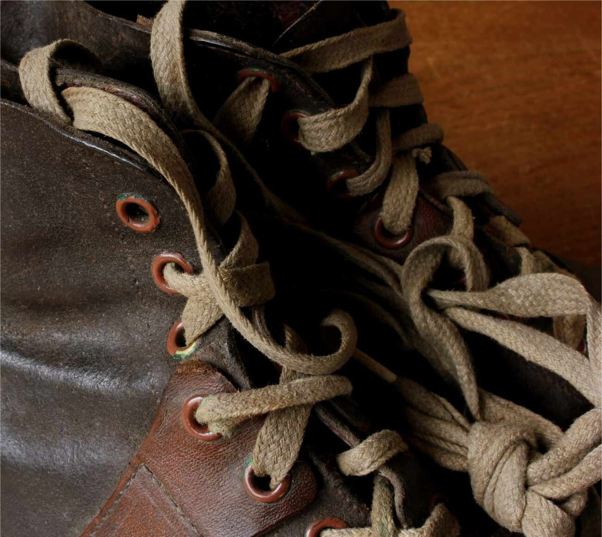 Vintage Leather Football Boots. Antique Soccer Shoes with Nailed
