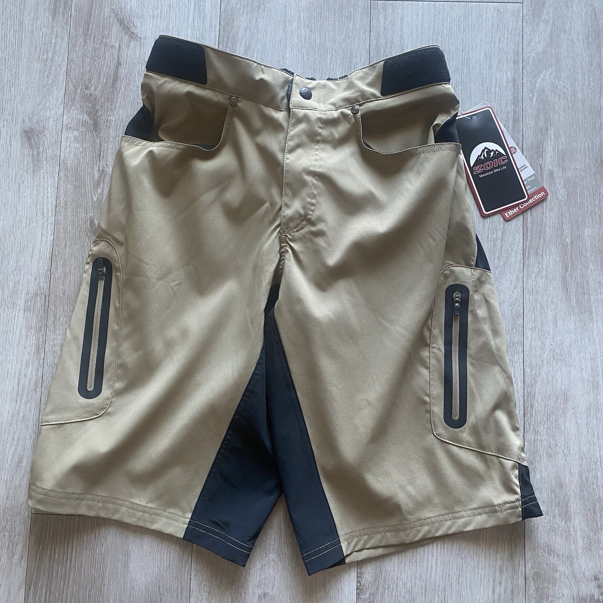 Zoic Ether Shorts Mens S Small Mountain Bike Cycling Beige