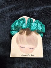 crochet green scrunchie ,gift for her , gifts for girl,