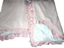 RESTORATION HARDWAR BABY & CHILD PINK VELVET RUFFLED BLACKOUT (2) CURTAINS 50X90