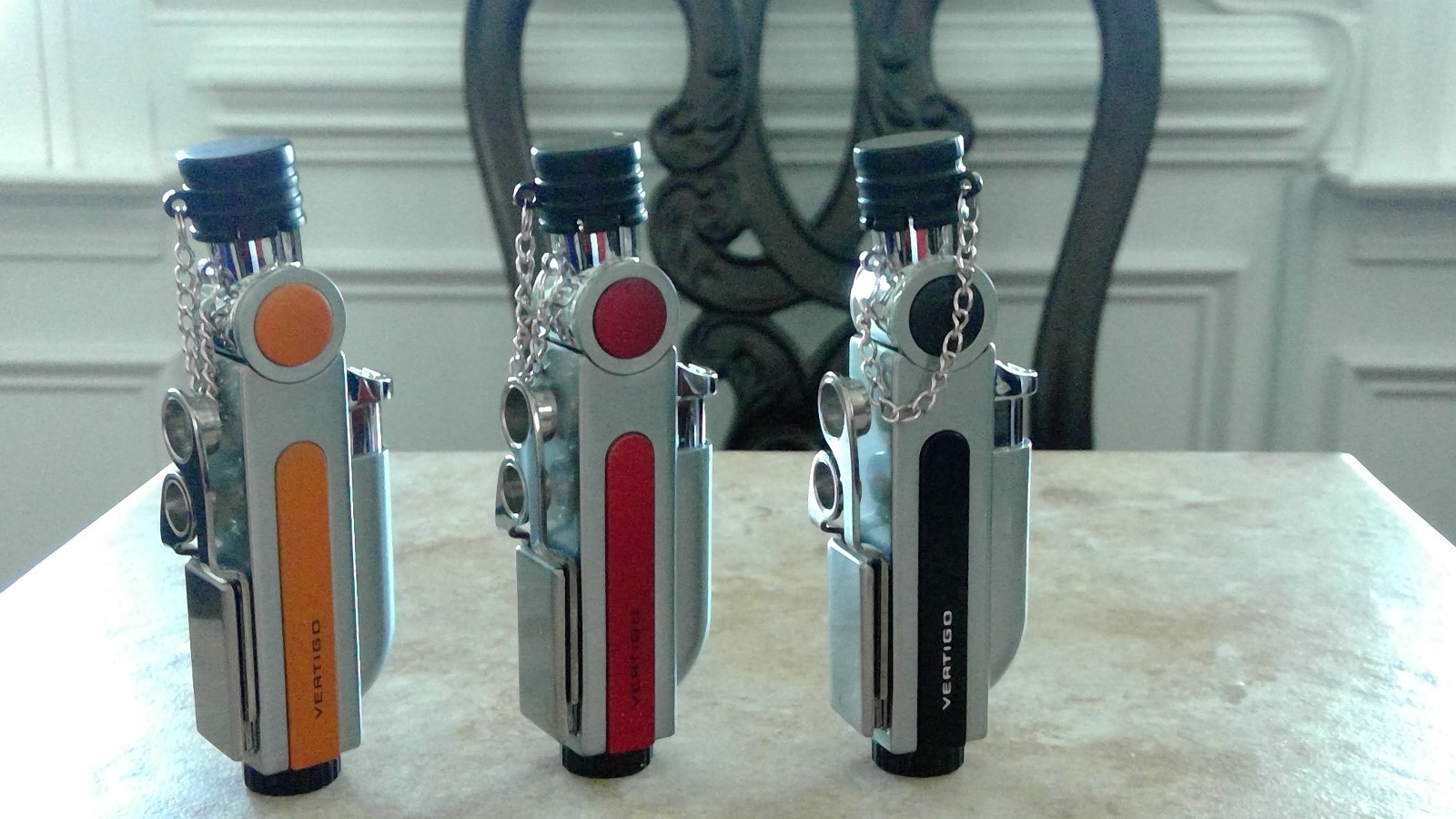 LOTUS CIGAR JET TORCH LIGHTER WITH DUAL PUNCHES SILVER AND BLACK 