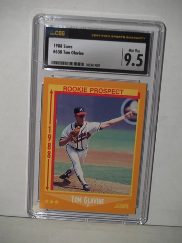 1988 Score Tom Glavine RC #638 CSG 9.5 MINT Plus Fresh Slab - New CSG Label