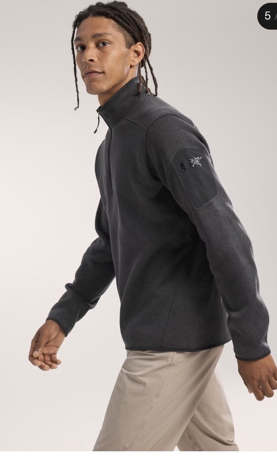 Arc'teryx Covert Cardigan Giacca Pile Nero Erica 1 2 Zip Uomo S